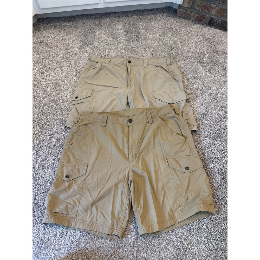 Lot Of 2 Duluth Trading Co Shorts Mens 38 Nylon Cargo Hiking Outdoor Pockets 9"